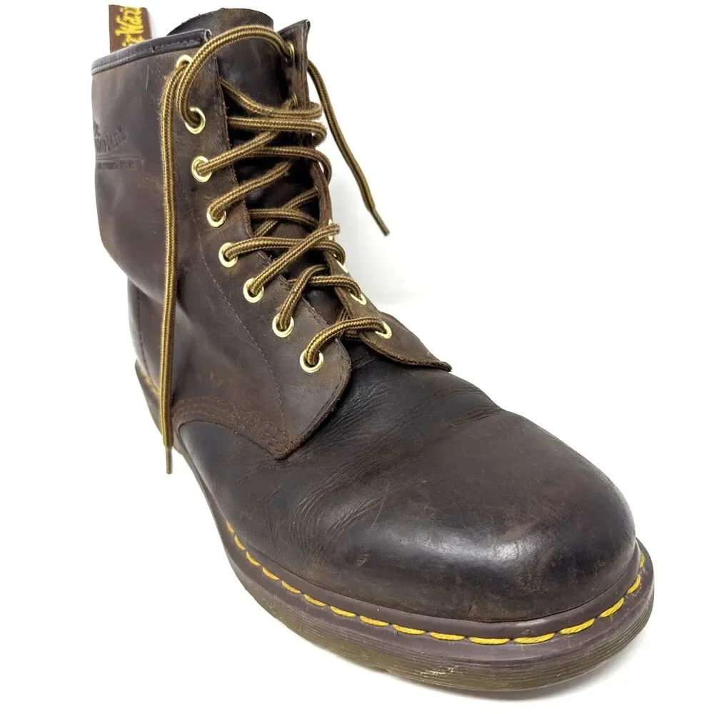 Dr. Martens 1460 Crazy Horse Leather Lace Up Boots Mens Sz 13 Brown AirWair Docs